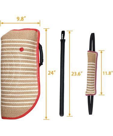 Dog Bite Training Set - Dog Bite Sleeve Dog Bite Pillow Tug Toy Dog Training Stick - Professional Training Equipment for Training Biting Interactive Fetch K9 Puppy (Transverse Stripe) Striped - Buy Online on GoSupps.com