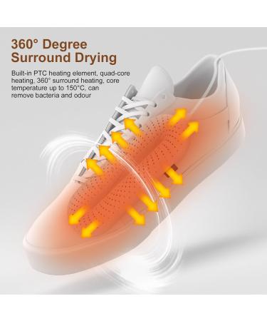 flintronic Shoe Dryer Portable Shoe Dryer Boot Dryer Foot Warming Deodorizer with 3 Timer Modes Safe and Fire Resistant Suitable for Shoes Gloves Socks Ski Boots White - Buy Online on GoSupps.com
