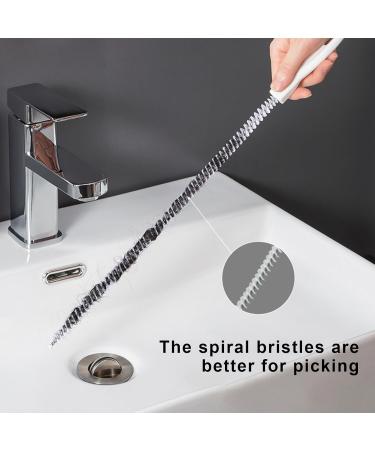 Pipe Dredging Brush Flexible Drain Brush Spiral Design Nylon Cleaner Double Ended Elastic traw Cleaning Brush Long Hair Clog Remover Sewer Cleaning Tool 10 * 60cm 10*60cm - Buy Online on GoSupps.com