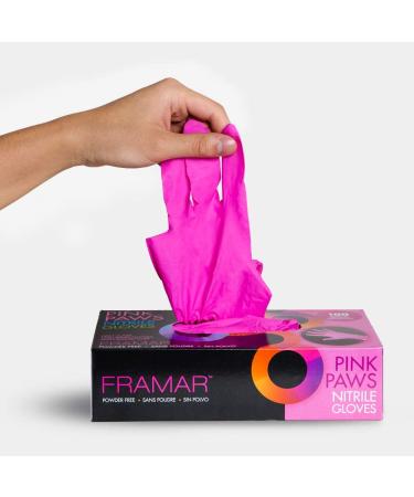 Framar Pink Nitrile Gloves Medium - Latex Free Cleaning Gloves (100 Pk) - Buy Online on GoSupps.com