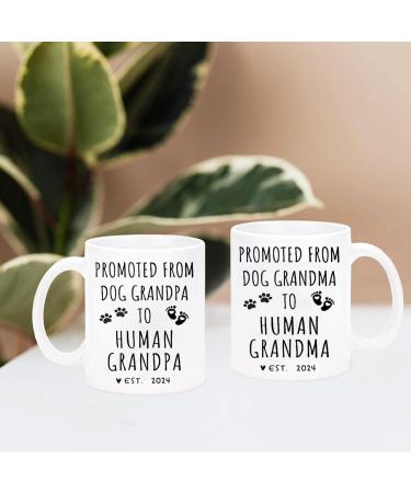 Promoted from Dog Grandparents to Human Grandparents 2024 Coffee Mug Pregnancy Announcement New Grandpa and Grandma Gift Baby Announcement Coffee Mugs - Buy Online on GoSupps.com