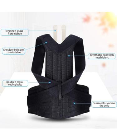 XS-5XL Plus Size Posture Corrector Back Brace | Upper & Lower Back Support for Women Men & Teens | Scoliosis & Hunchback Correction | Adjustable Shoulder Straightener in Black - Buy Online on GoSupps.com