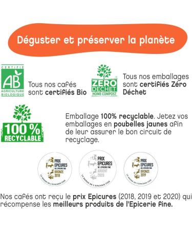 TERRAMOKA - 1 Kg Organic Coffee Beans of Excellence - 100% Pure Arabica from Mexico and Brazil - Delicate fine and fruity - 100% Recyclable Bag - Mademoiselle Ad le - Roasted in France - Buy Online on GoSupps.com