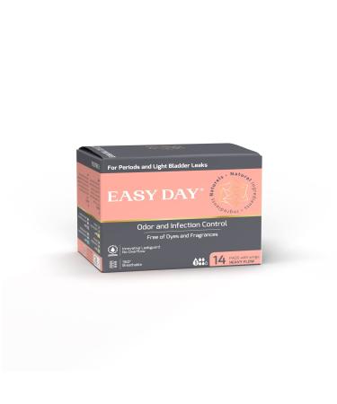 EASYDAY Heavy Flow(2-in-1 Period & Light Bladder Leakage Feminine Pads) with Wings Sensitive Skins Unscented Breathable Ultra Thin Innovative Leak Guard Individually Wrapped Patented (14)