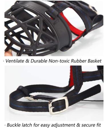 Mayerzon Dog Muzzle - Breathable Silicone Anti-Barking & Chewing Muzzle (Size 5-13/4 in Black) - International Shipping Available - Buy Online on GoSupps.com