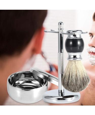 Men's Beard Brush & Razor Tool Kit | Professional Shaving Set with Holder Soap & Aluminum Bowl - Buy Online on GoSupps.com