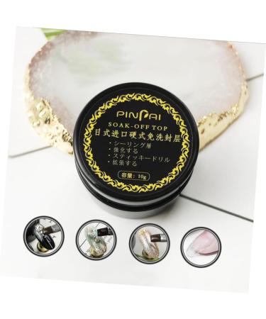 minkissy 1pc Nail Art Adhesive Builder Uv Top Coat Clear Uv Gel Nail Art Top Coat Gel Polish Glue Nail Builder Gel Nail Art Glue Clear Coat Nail Polish Nail Gel Nail Art Gel 4 in 1 Decorate 3.5*2.5*0.5cm Black - Buy Online on GoSupps.com