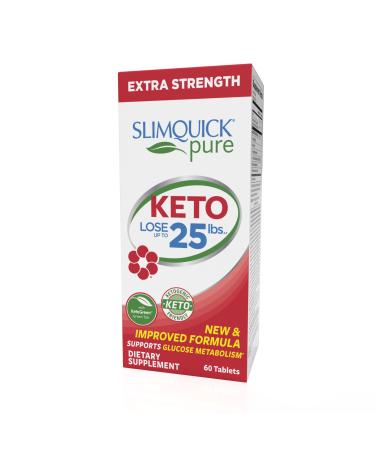 Slimquick Pure 3x Extra Strength Pill for Women, Helps Achieve Weight Goals, Helps Metabolism, Lose Excess Water, Keeps Full for Longer with Green Tea Extract, Caste Tree, Caffeine, MCT Oil - 60 Count