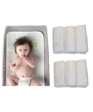 Washable Waterproof Baby Changing Pads 6 Pack - Extra Soft Bamboo Material, Reusable, Leak Proof, Absorbent, Stain Protective Cover- use in Diaper Bag for Traveling, in Nursery or Around The House changing pads 6 pack bundle