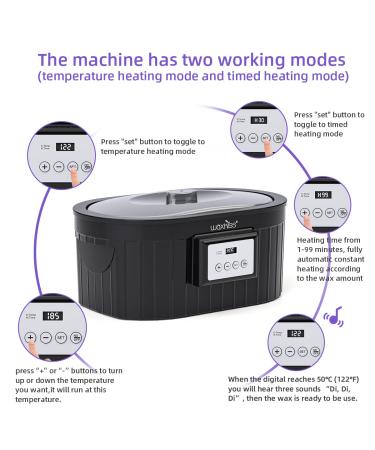 Large Capacity Paraffin Wax Machine for Hand and Feet - 5000ml Automatic Heating with 4.0lbs Wax - Ideal for Arthritis Relief - Black - Buy Online on GoSupps.com