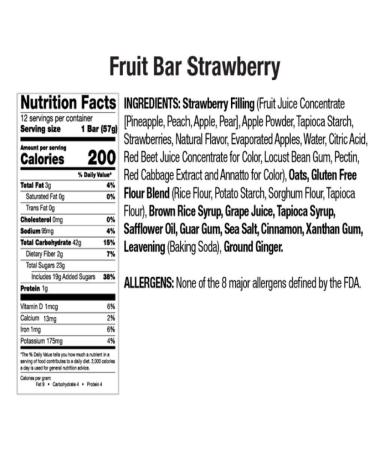 Betty Lou's Fruit Bars Variety Pack - Apple, Blueberry, Strawberry & Cherry (12 Bars) - Buy Online on GoSupps.com
