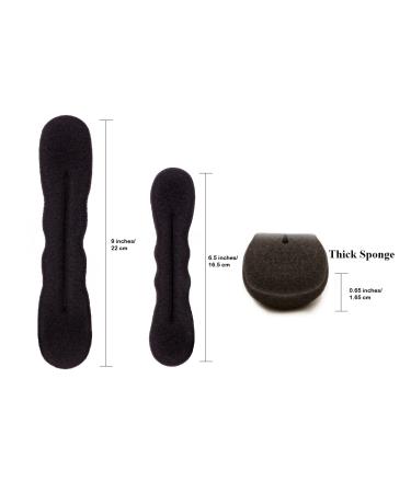 Beaute Galleria Black Magic Hair Bun Maker - 4 Piece Set (2 Large, 2 Small) - Foam Sponge Twist Shaper for Chignon Ballet Sock Bun - Buy Online on GoSupps.com