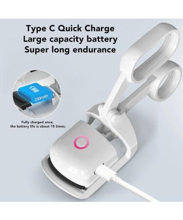 Qukaim Rechargeable Lash Curler Heated Eyelash Curler 3 Gears Temperature Adjustable Rechargeable Electric Lash Curler White - Buy Online on GoSupps.com