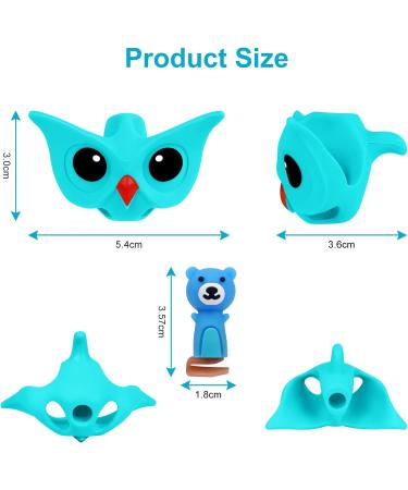 Buy Vicloon Ergonomic Pencil Handles - 3 Writing Aids for Kids Includes 6 Cartoon Pen Caps & Owl Design (Green) - Perfect for Right & Left-Handers | International Shipping Available - Buy Online on GoSupps.com