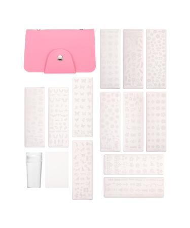 Minkissy 1 set nail Art Printing plate nail art plate nail design stamp nail dance plate plug-in board made of metal nails art scraper stamp halloween flower steel plate