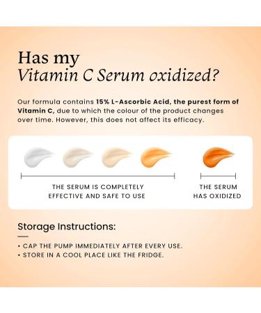 Fox-tale 15% Vitamin C Face Serum for Glowing Skin | Pure L-Ascorbic Acid and Vitamin E | Brightening Serum for Dark Spots Dull Skin Uneven Skin Tone | All Skin Types | 30 ml - Buy Online on GoSupps.com