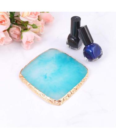 Exceart 1pc Blue Resin Nail Art Palette Cosmetic Mixing Nail Makeup Tray for Manicure & Nail Design - Buy Online on GoSupps.com