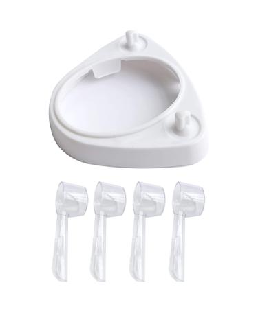 Electric Toothbrush Head Holder/ Toothbrush Charger Base Stand for Oral-B and 4pcs Round Toothbrush Head Cover