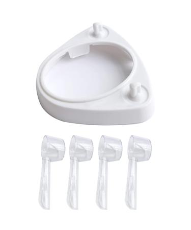 Electric Toothbrush Head Holder/ Toothbrush Charger Base Stand for Oral-B and 4pcs Round Toothbrush Head Cover - Buy Online on GoSupps.com