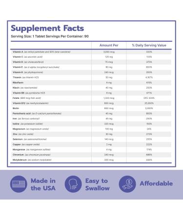 Just One - Once Daily Bariatric Multivitamin with Iron (90) - Essential Daily Support - Buy Online on GoSupps.com