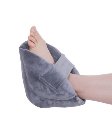 1 Piece Heel Protector Cushion for Relieving Pressure Sores Bed Sores Ulcers Elderly Bedridden Surgery Recovery Patients Supplies Adjustable Foot Pillow Ankle Support Boot Gray-1 Pc