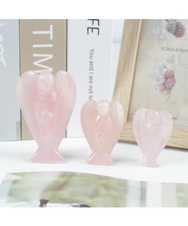 Lovionus89 Rose Quartz Guardian Angel Statue - Hand-Carved Healing Crystal Decor | 5cm 50mm Unique Figurine - Buy Online on GoSupps.com