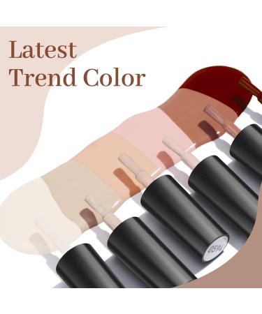 Modelones Gel Nail Polish Nude - 6 Colors White Gel Polishes Brown Pink Gel Polish Set Nail Gel Polish French Manicure All Seasons Neutral LED Gel Nail Kit Soak Off Manicure DIY Home Salon A-Nude Brown 7 ml (Pack of 1) - Buy Online on GoSupps.com