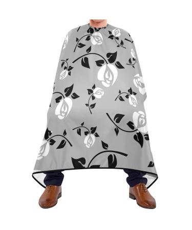 Waterproof Barber Cape -Vintage Rose Pattern Cheetah Haircut Bib for Men Unisex Hair Cutting Cape(8rp1a)