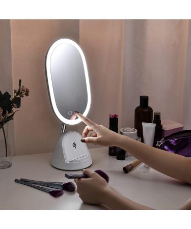 WILIT Vanity Mirror with Lights - LED Lighted Makeup Mirror with Magnifying Mirror 8.27 Inch - Dimmable Lighting & Wireless Charger - Buy Online on GoSupps.com
