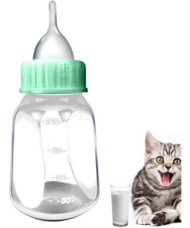 KARBAG Kitten Bottle 120 ml Pet Bottle with Silicone Nipple and Transparent Scale Mini Teat Bottle for Newborn Kittens Puppies Rabbits Small Animals Green - Buy Online on GoSupps.com