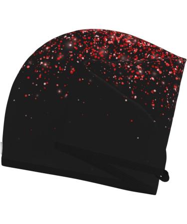 Fast Drying Hair Towel Wrap - Red Glitter Hair Turban with Button | Perfect for Quick Hairstyles - Buy Online on GoSupps.com