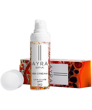 AYRA SPA - BB Cream SPF 30 | Moisturizing Tinted Sunscreen | Universal Tint | Long-Lasting Lightweight & Easily Spreadable | VEGAN Cruelty Free & 98% Natural | COSMOS Certified - Buy Online on GoSupps.com