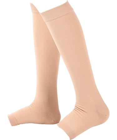 AllSmart Medical Compression Stockings - Wade Class II Venous Stockings in Flesh Color | Open Toe Design to Prevent Varicose Veins - Buy Online on GoSupps.com