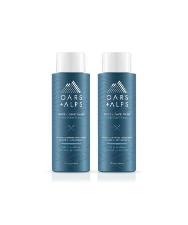 Oars + Alps Mens Moisturizing Body and Face Wash Skin Care Infused with Vitamin E and Antioxidants Sulfate Free Fresh Ocean Splash 2 Pack 2ct - Fresh Ocean Splash