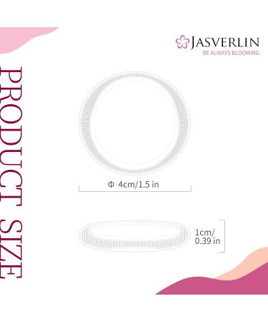 JASVERLIN White Cotton Hair Ties - 100 pcs Soft Ponytail Scrunchies for Women, No Damage Seamless Elastic Bands - Buy Online on GoSupps.com