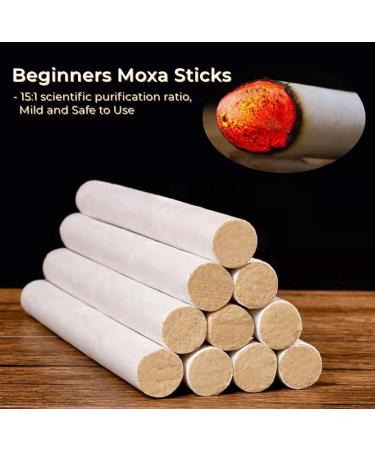 10 Moxa Sticks for Beginners - Daily Moxibustion Rolls for Improved Blood Circulation & Health Care - International Shipping Available - Buy Online on GoSupps.com