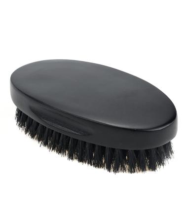 Beard Brush for Men Pure Boar Bristles Pocket Beard Brush Handle Made in Solid Wood With Firm Bristles To Tame and Soften Your Beard Hair For Healthier and Softer Beard (Black) Deep Black