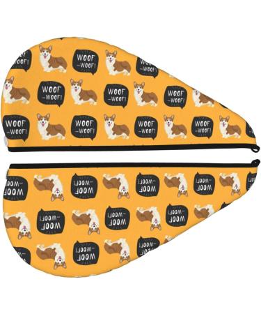 Hair Towel Wrap | Quick Drying Towel Turban with Button - Corgi Design for Effortless Hair Drying - Buy Online on GoSupps.com