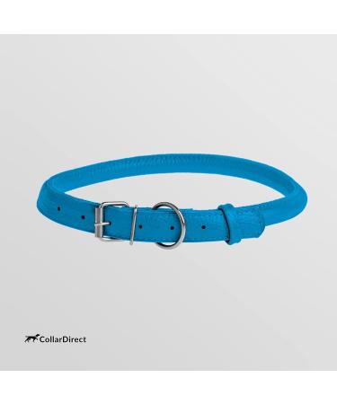 Collardirect Round Leather Dog Collar - Handmade Soft Padded Rolled Collars for Small & Big Dogs Puppies & Cats - Available in Black Pink Red Purple Blue | 18-20 cm - Buy Online on GoSupps.com