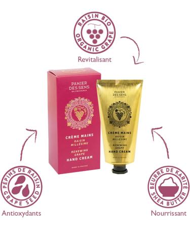 Panier des Sens Grape Hand Cream - Vegan, Shea Butter, Organic Grape Seed Oil - 97% Natural - Made in France - 75ml - Buy Online on GoSupps.com