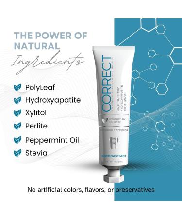 Correct MMP Inhibiting Hydroxyapatite Toothpaste - Doctor & Dentist Formulated for Gum Health Remineralizing Enamel Whitening & Sensitivity Relief - Fluoride & SLS Free - 4oz Made in USA - Buy Online on GoSupps.com