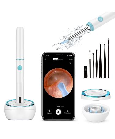 Ear Wax Removal, Ear Cleaner with Camera, Ear Wax Removal Tool with 1080p HD, Wireless Otoscope with Light, Ear Wax Removal Kit for iPhone, ipad, Android Phones White