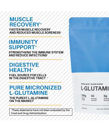 Donson L-Glutamine Powder 250g For Post Workout Muscle Recovery Immunity Digestive Health Pure Unflavoured L-Glutamine Powder 50 Servings - Buy Online on GoSupps.com