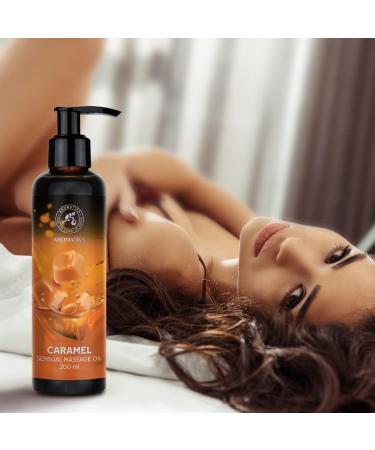 Sensual Caramel Massage Oil - 200ml Edible Body Oil with Almond & Grape Seed - Kissable Love Oil for Couples - Buy Online on GoSupps.com