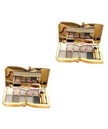 Beavorty 2pcs Colorful Mirror With Shadow Brush & Eyeshadow Colors # Flash Makeup Eye Glitter