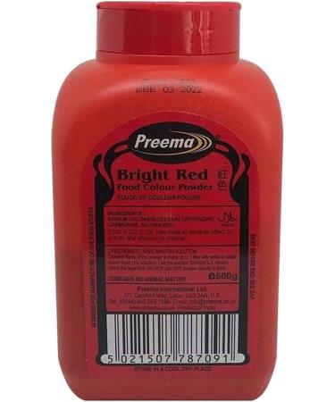 Preema | Bright Red | Food Colour Powder | (500g) Pack | Premium Quality | Bright Colour Powder - Buy Online on GoSupps.com