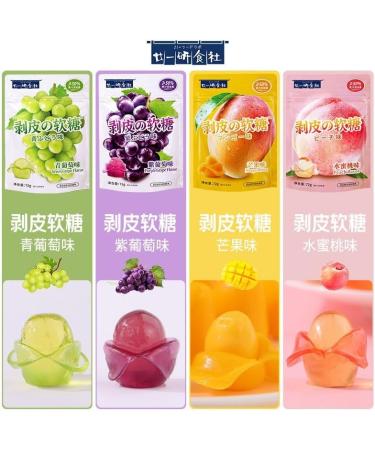 Peelable Gummies Mango White Peach Soft Candy Fruit Juice Fudge Grape Gummy Candy Peeling Sweets Candy Casual Desserts Wedding Candies Instant Healthy Chinese Snacks (Mixed Flavors 2bag) Mixed Flavors 2bag - Buy Online on GoSupps.com