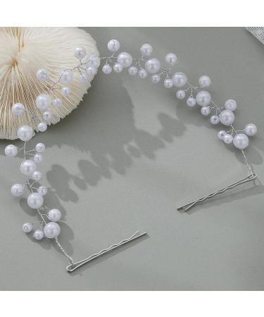 ISLHJDD Pearl Headband Bride Wedding Hair Vine Pearl Hair Accessories Bridal Hair Clip Bridal Headband Headpiece for Women and Girls - Buy Online on GoSupps.com