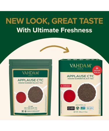 Buy Vahdam Applause CTC Assam Summer Black Tea - 100% Natural Strong & Rich Flavor | 340g | Ideal for Hot & Iced Tea | International Shipping - Buy Online on GoSupps.com