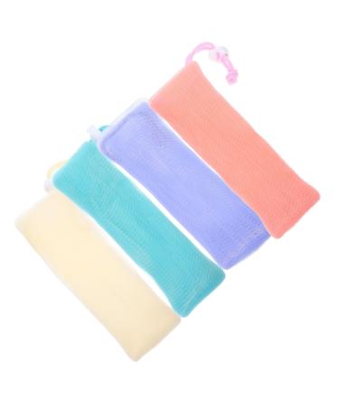 Outanaya 4pcs Soap Foaming Mesh Scrubber for Body Foaming Bags Soap Mesh Bags Bathroom Foam Soap Pe